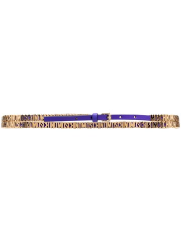 Moschino - logo-embellished leather belt - women - Sheepskin/Metal - 48 - Purple