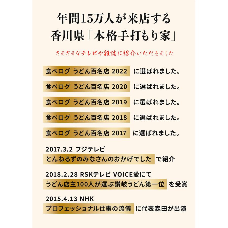 香川 本格手打 もり家 半生 うどん お試し セット（だし付き）  讃岐うどん さぬきうどん 4人前