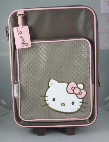 【震撼精品百貨】Hello Kitty 凱蒂貓~22吋-咖啡色-布面 行李箱/旅行箱/登機箱【共1款】