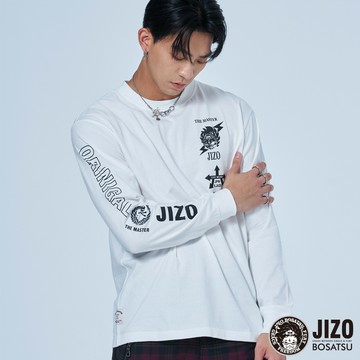 【買1送1】側臉骷顱元素薄長TEE(白) - BLUE WAY 地藏小王