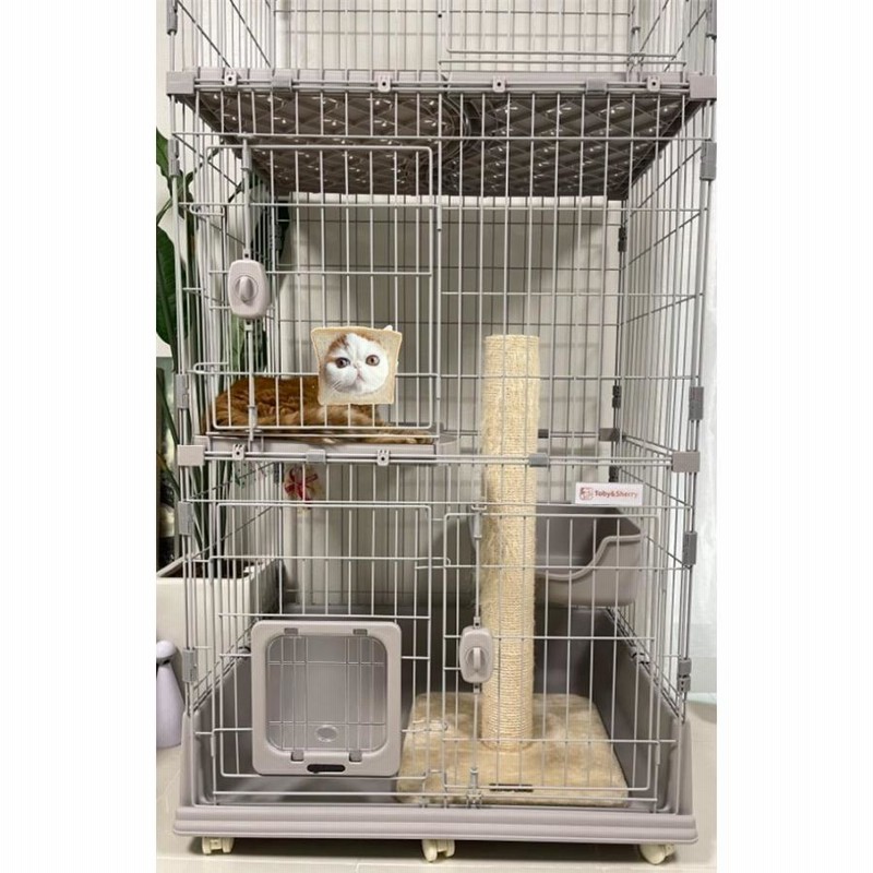 返品送料無料】 猫 ケージ キャットケージキャスター付 多頭飼い
