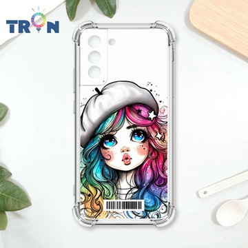 TRON 三星 S21 FE 5G 嘟嘴小女孩 四角防摔載具殼 軟殼 手機殼