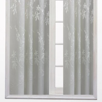 J&N 花簇德國進口白色窗紗拉摺簾  270 x 230cm  窗簾  白色