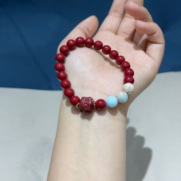 【紫南宮過爐🙏】隔日到貨 高含量硃砂 原礦硃砂 硃砂手鏈 女生手鏈 哪吒手鏈 哪吒周邊 招財避邪 本命年護身手鏈 哪吒