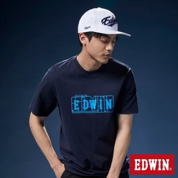 EDWIN 男女裝 網路獨家 模型LOGO短袖T恤-丈青色