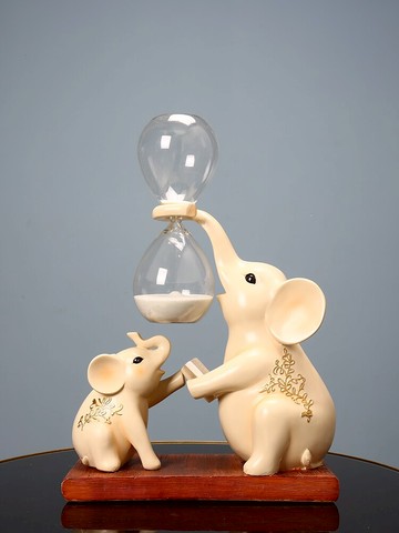 大象沙漏計時器60分鐘創意結婚新婚禮物送新人房間裝飾品裝飾擺件