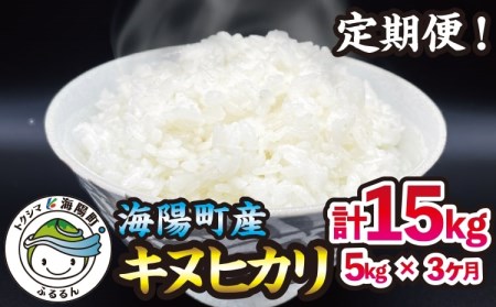  新米 キヌヒカリ 5kg×3回 15kg 海陽町産 きぬひかり 米 お米 令和5年 定期便 3ヶ月 連続 海陽町産 キヌヒカリ 5kg 3回