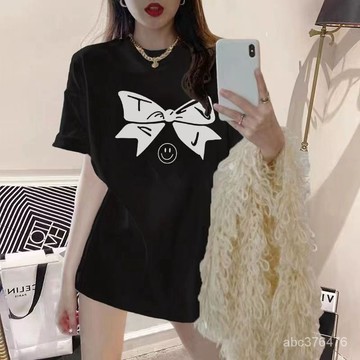 TW純棉服飾 100%純棉短袖T恤女夏季新款BF風純色韓版ins潮學生寬鬆上衣服
