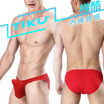 任-TIKU梯酷 U凸立體囊袋 冰絲透氣三角男內褲 -紅色 (RP8001)