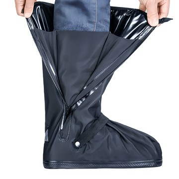 阿莎 布魯 高筒 PVC 加厚款防滑鞋套 全防水 1.7CM鞋底包邊設計  1個  XL 41.5 x 32cm