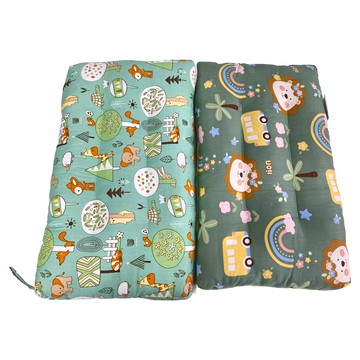 荳荳枕 2入組 精梳純棉表布 法蘭絨B面 可水洗枕  43 x 28cm  獅子咘咘車 + 童話森林 多色