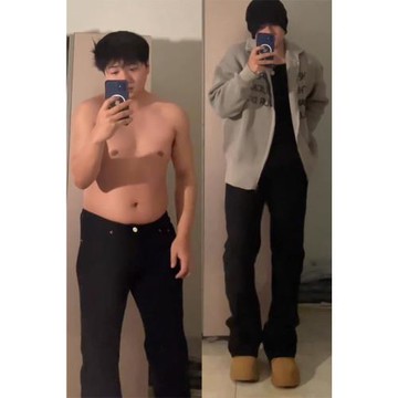 微胖男生穿搭褲子男秋冬彈力美式高街加絨微喇牛仔褲加肥加大男褲