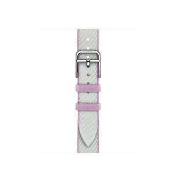 Apple Watch Hermès - 42 公釐 Gris Platine/Mauve 鉑金灰色配淺紫色 Twill Jump Attelage Single Tour 錶帶