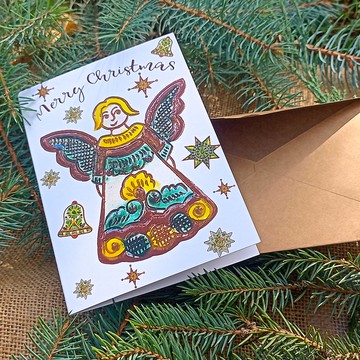 聖誕天使卡, 聖誕祝福卡, 聖誕快樂卡, 聖誕節卡片,