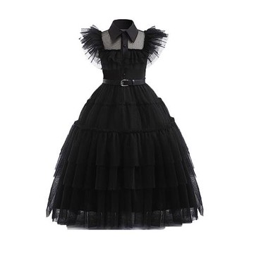 亞當斯一家星期三同款裙子連衣裙cos服女童網紗禮服衣服演出服