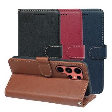 IN7 荔枝紋 Samsung S23系列 防盜刷相框磁扣側掀手工PU皮套