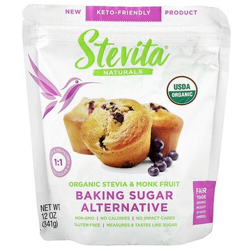 Stevita Naturals, 烘焙糖替代品，有機甜葉菊和羅漢果，12 盎司（341 克）