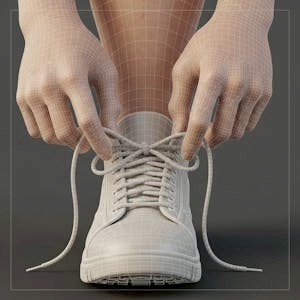 3DS Max Hand & Shoelace Modeling: Refine Skills