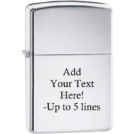 Zippo Lighter Personalized Custom Message Engrave for High Polish Windproof Zippo Lighter #250並行輸入