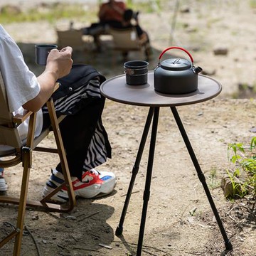 【西格傢飾】戶外露營鋁合金伸縮桌腳摺疊圓桌(野營/輕便/收納/便攜)