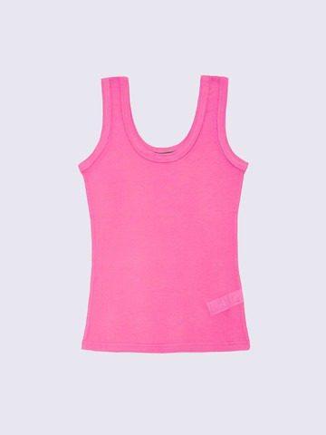 Tencel U-neck Sleeveless T-shirt [Pink]
