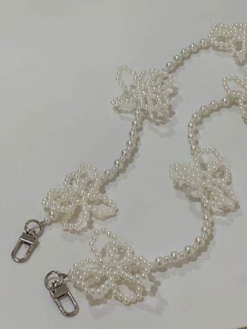 療癒串串-日系原宿風手工串珠花朵斜挎手機背帶掛繩