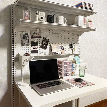 網紅洞洞板書架組裝五金書桌置物diy架子少女出租房學習書架收納