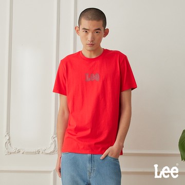 Lee 男款 標準版型 LOGO印花短袖圓領TEE 紅色