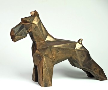 情人節禮物/雪瑞納犬-手繪紅銅效果  攝影道具 Schnauzer