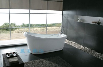 【麗室衛浴】BATHTUB WORLD YG3337 壓克力貴妃落地式造型獨立缸 1750*850*755mm