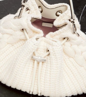 Jimmy Choo Cinch cable-knit bucket bag
