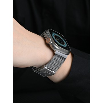 《台灣出貨》適用 APPLE WATCH 不鏽鋼錶帶 不掉色 降落傘扣米蘭錶帶 Ultra S11 46mm 男女錶帶