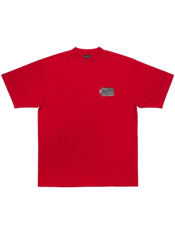 Balenciaga - logo-print cotton T-shirt - men - Cotton - S - Red
