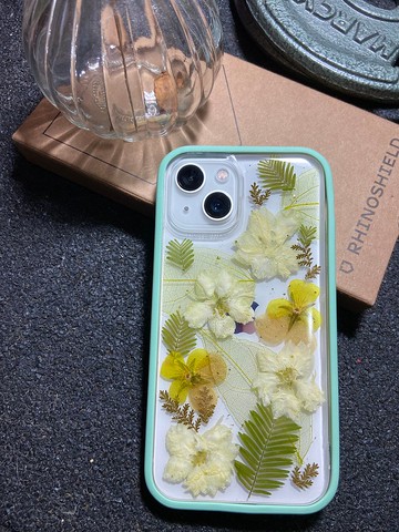 原創 押花手機殼x 綠精靈 押花 乾燥花 犀牛盾 空壓殼 iphone