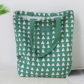 E.City_文青風棉麻單面環保購物收納袋