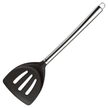 GP&me Acciai 鋼柄不沾濾油鍋鏟 34cm 黑色 不沾鍋專用 矽膠材質  1支