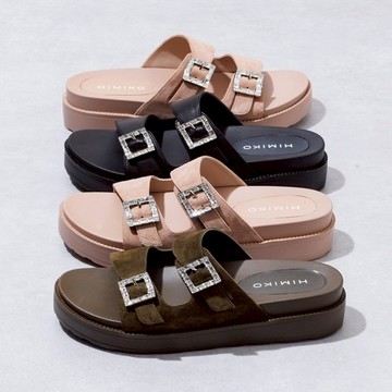 Himoko厚底水鑽飾扣涼拖鞋(631204)