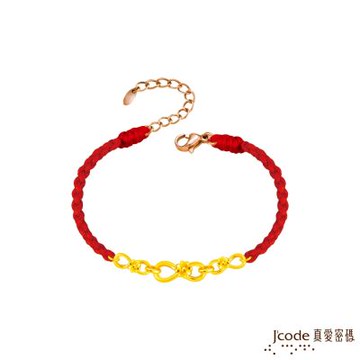 J code真愛密碼金飾 無限幸福硬金編織手鍊