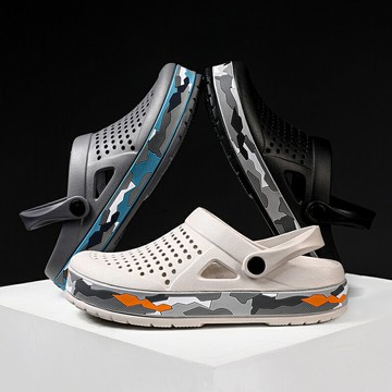 洞洞鞋 一鞋兩穿 涼鞋男士夏季潮鞋鏤空果凍鞋洞洞鞋包頭透氣防滑沙灘防水 鳥巢拖鞋 懶人拖鞋 戶外沙灘鞋