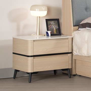 Boden-恩洛1.8尺岩板床頭櫃/二抽收納櫃/置物櫃-55x40x49cm