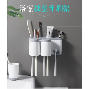 佳佳玩具 - 牙刷架 漱口杯架 壁掛式漱口杯 收納 牙刷置物架 置物架 瀝水架 漱口杯架 兩用牙刷收納【YF17296】