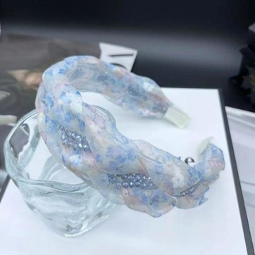 🥇金牌賣家 優選直營💎時尚輕奢氣質百搭編織韓版寬邊髮箍復古彩色網紗夏季帶齒頭箍髮飾