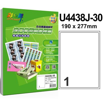 彩之舞進口噴墨專用標籤U4438J