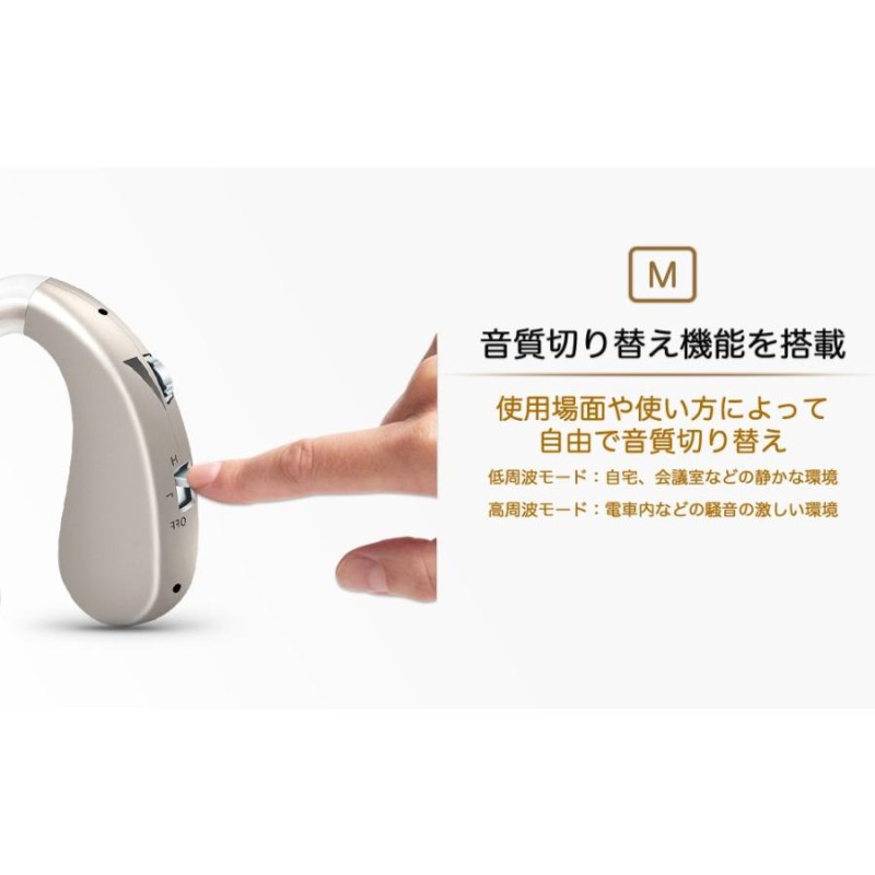 集音器【国内正規品】充電式 軽量 左右両用耳掛けタイプ 日本語取扱