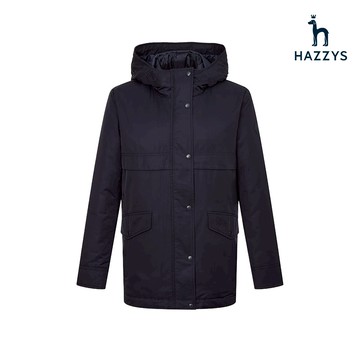 【HAZZYS】女款深藍色休閒百搭兩件式羽絨外套 YBUUD450