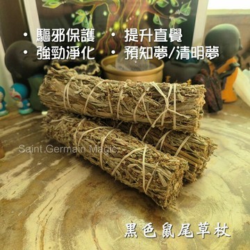 黑色鼠尾草杖 ~夢幻鼠尾草/加強版白鼠尾草 ~驅邪保護 強勁淨化 提升直覺 預知夢 清明夢