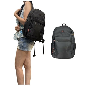 ~雪黛屋~OVER-LAND 後背包中大容量主袋+外袋共六層防水尼龍布可A4紙電腦胸扣水瓶內袋T5939