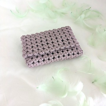 簡約光澤櫻花色紙繩卡片夾 名片夾 櫻花粉