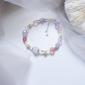 維納斯的祝福 粉晶 薰衣草紫水晶 淡水珍珠 925純銀 手鍊