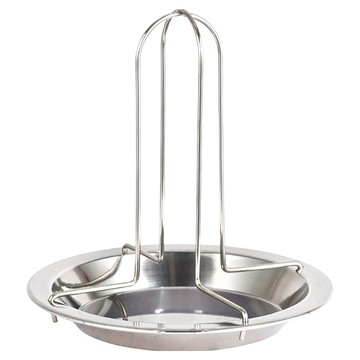 韓國 CLS 燒烤烤雞架 露營專用 滴油盤 + 三角支架  19.5 x 17cm  不鏽鋼  銀色  1個